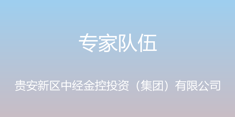 专家队伍 - 贵安新区中经金控投资（集团）有限公司